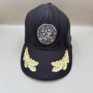 Vintage Galveston-Texas City Pilots Trucker Hat Snapback Scrambled Eggs Mesh Cap